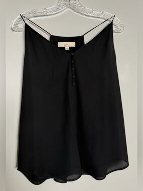 LOFT Black Spaghetti Strap Button-Front Cami Size MP